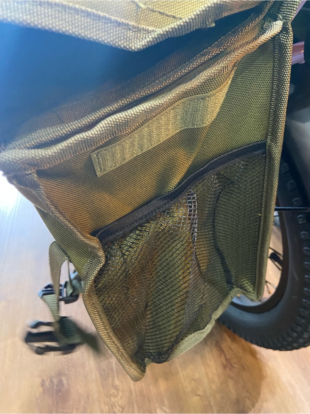Heybike Olive Green Double Saddle Pannier Bag - Picture 5 of 8